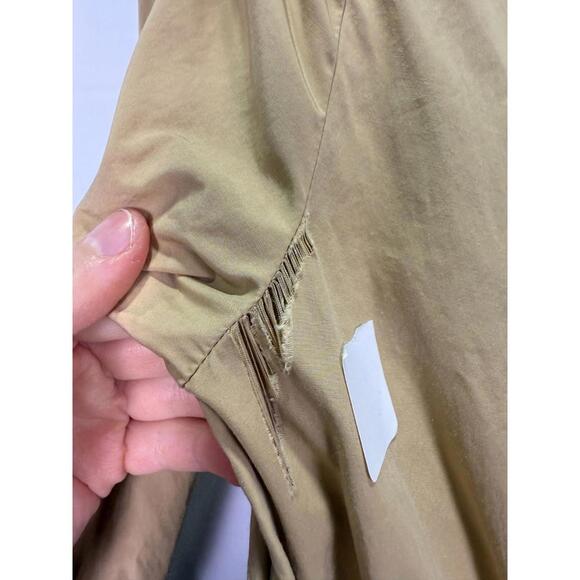 Derek Lam 10 Crosby Beige Kenza Pleated Shirt Dress Size 4 with Fabric Pull - Picture 8 of 8